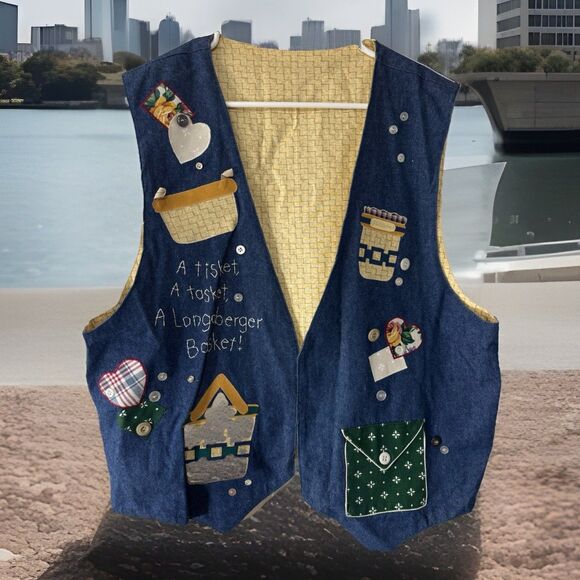 Rare Longaberger Deadstock  Handmade Vest 25th Anniversary  98 Artsy Cottagecore - Picture 1 of 12